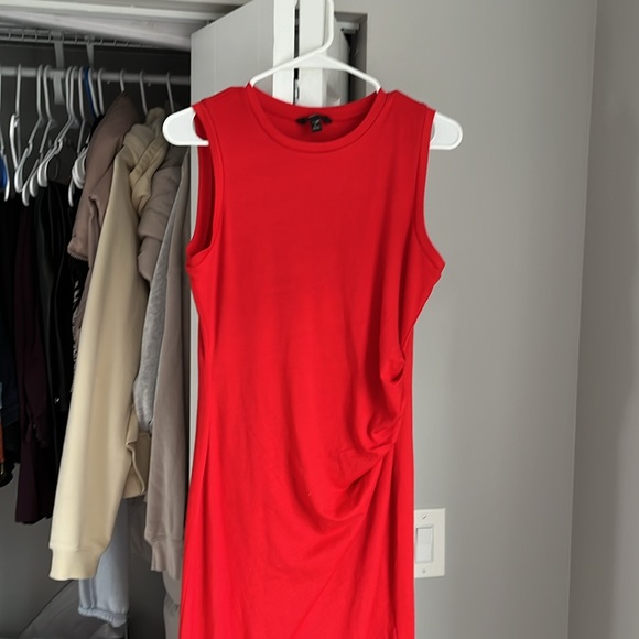 Banana Republic Red Ruched Cotton Dress, NWOT - Picture 3 of 6